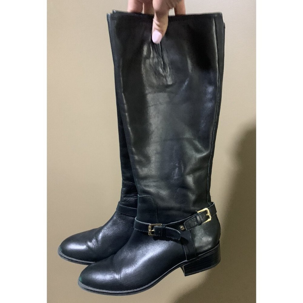 LAUREN RALPH LAUREN 'Marion' Riding Knee High Boots Black Size 7 - Picture 1 of 13